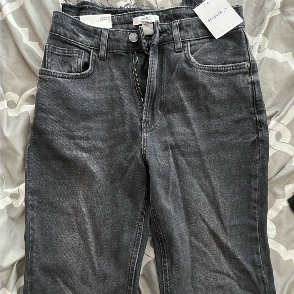 Forever 21 High-Rise Split Flare Jeans